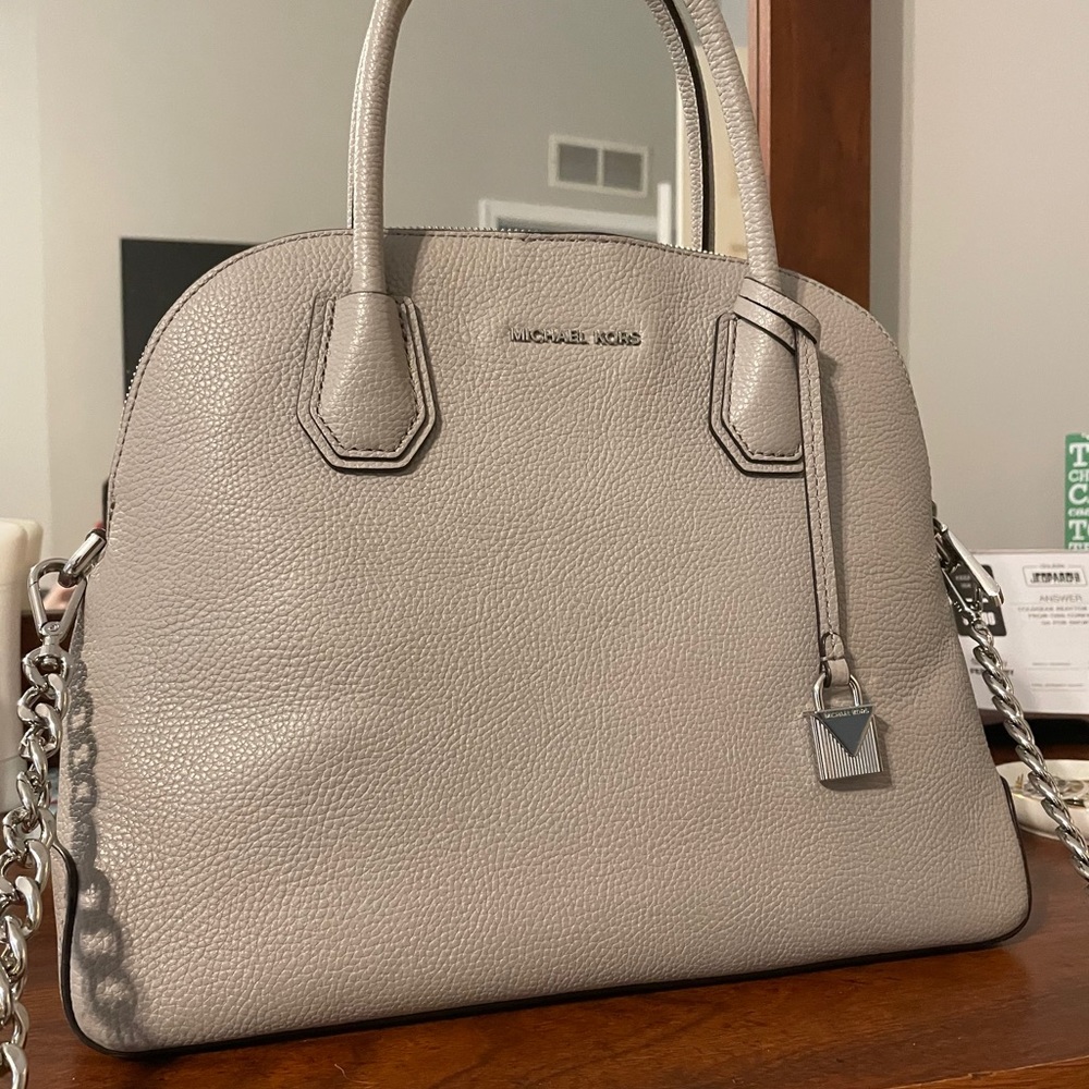 Michael Kors Gray Mercer Large Dome Satchel